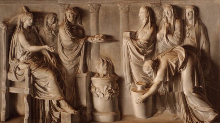 Vestal Virgins relief sculpture